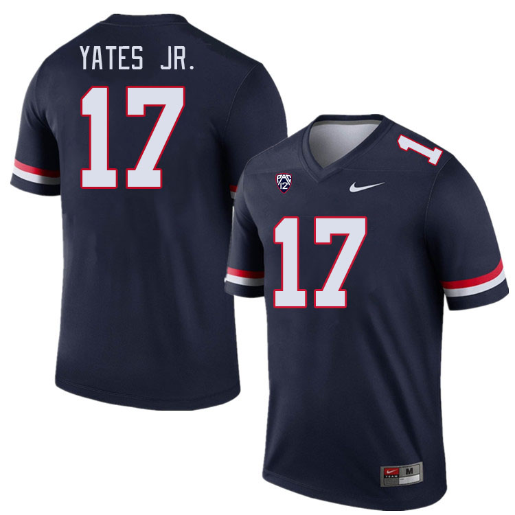 Men #17 Charles Yates Jr. Arizona Wildcats College Football Jerseys Stitched-Navy - Click Image to Close